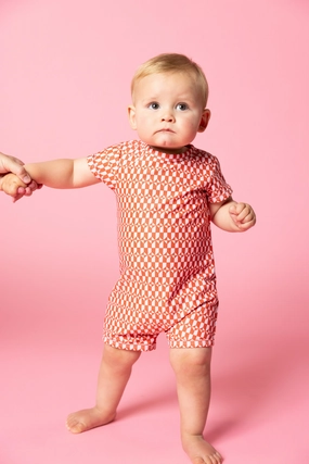 Geometric | Baby Shorties Rashguard (Unisex) girls full coverage swimwear, kids swimwear for pool
