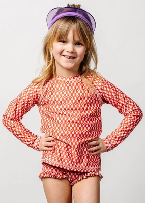 Geometric | Mini Rashguard Top (Unisex) boys summer swimwear, boys rash guard swim sets