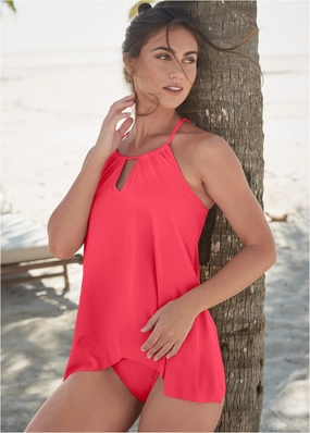 Georgia Tankini - Sunset Pink swimwear for all body types, comfortable womens beachwear
