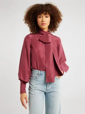 Gigi Top in Plum Washed Silk