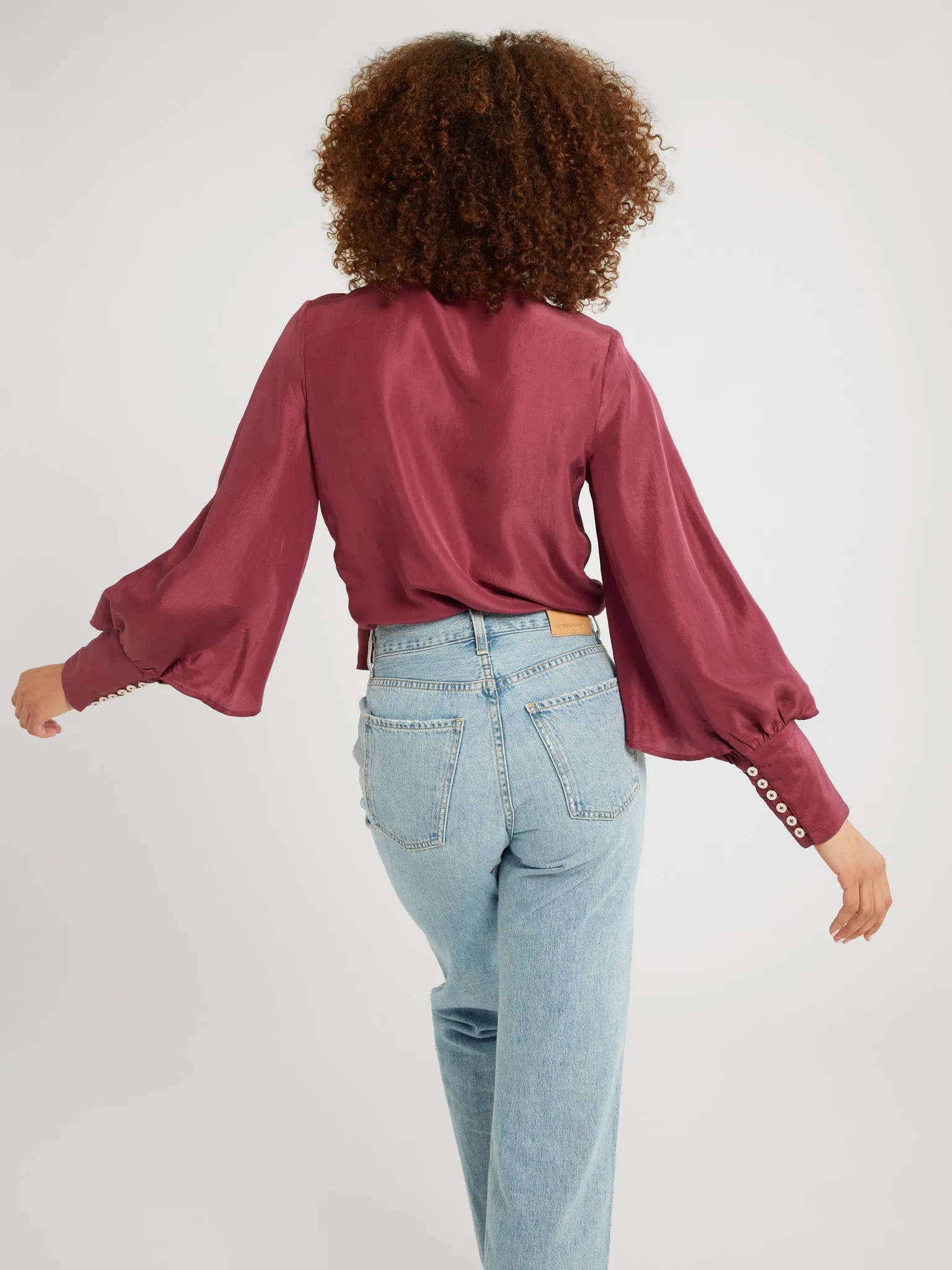 Gigi Top in Plum Washed Silk