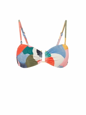 Gina Top In Carta Colorblock Texture strapless swimwear tops, lightweight swim tops