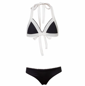Girl's Beach Scene Bikini In Black/white stylish teen girl swimsuits, teen girls swimwear sets