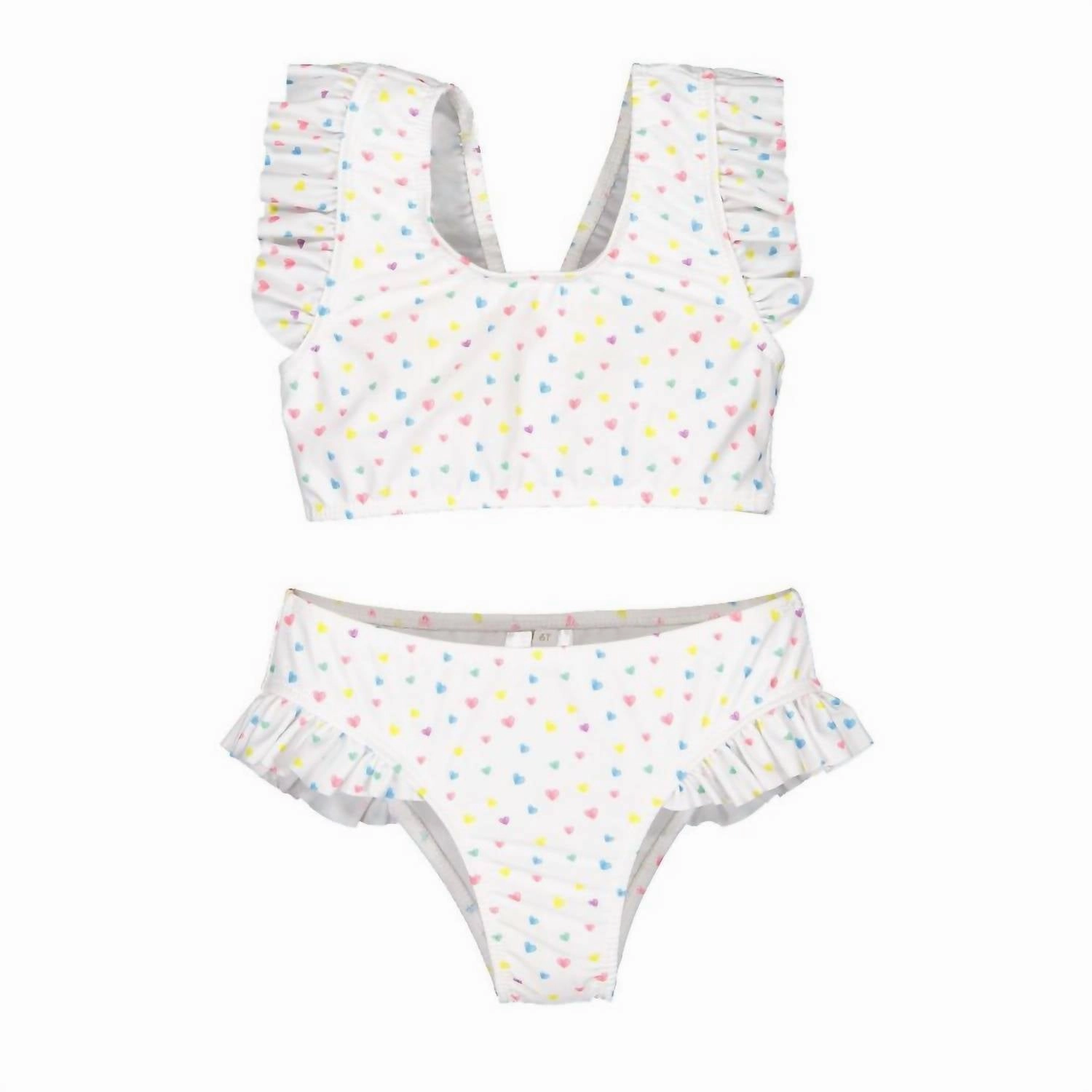 Girl's Celebration Hearts Two Piece In White cute swimsuits for teen girls, modest teen swimwear