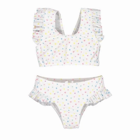 Girl's Celebration Hearts Two Piece In White cute swimsuits for teen girls, modest teen swimwear