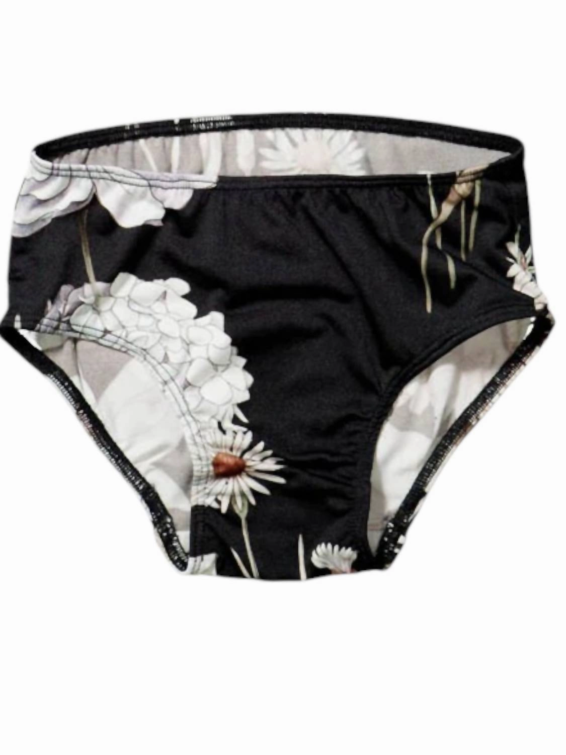 Girl's Floral Bikini Set In Black