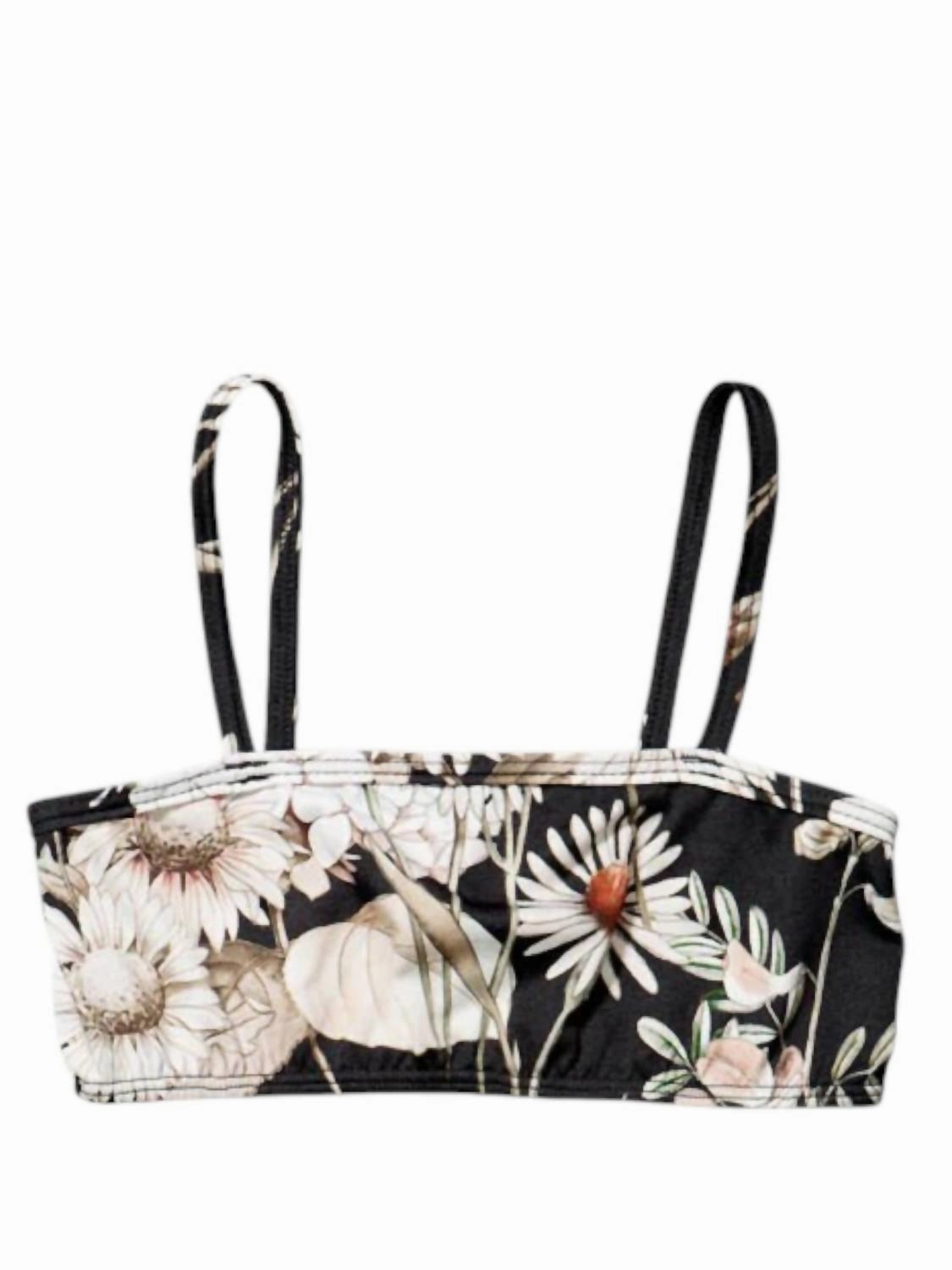 Girl's Floral Bikini Set In Black