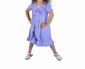 Girl's Front-Tie Swim Cover Up In Lavender stylish teen girl swimsuits, teen girls swimwear sets