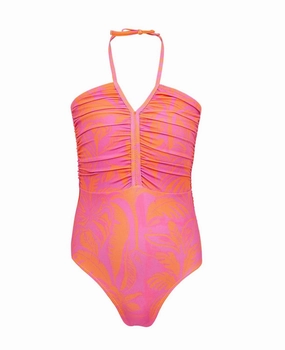 Girl's Josie One Piece In Pink stylish teen girl swimsuits, teen girls swimwear sets