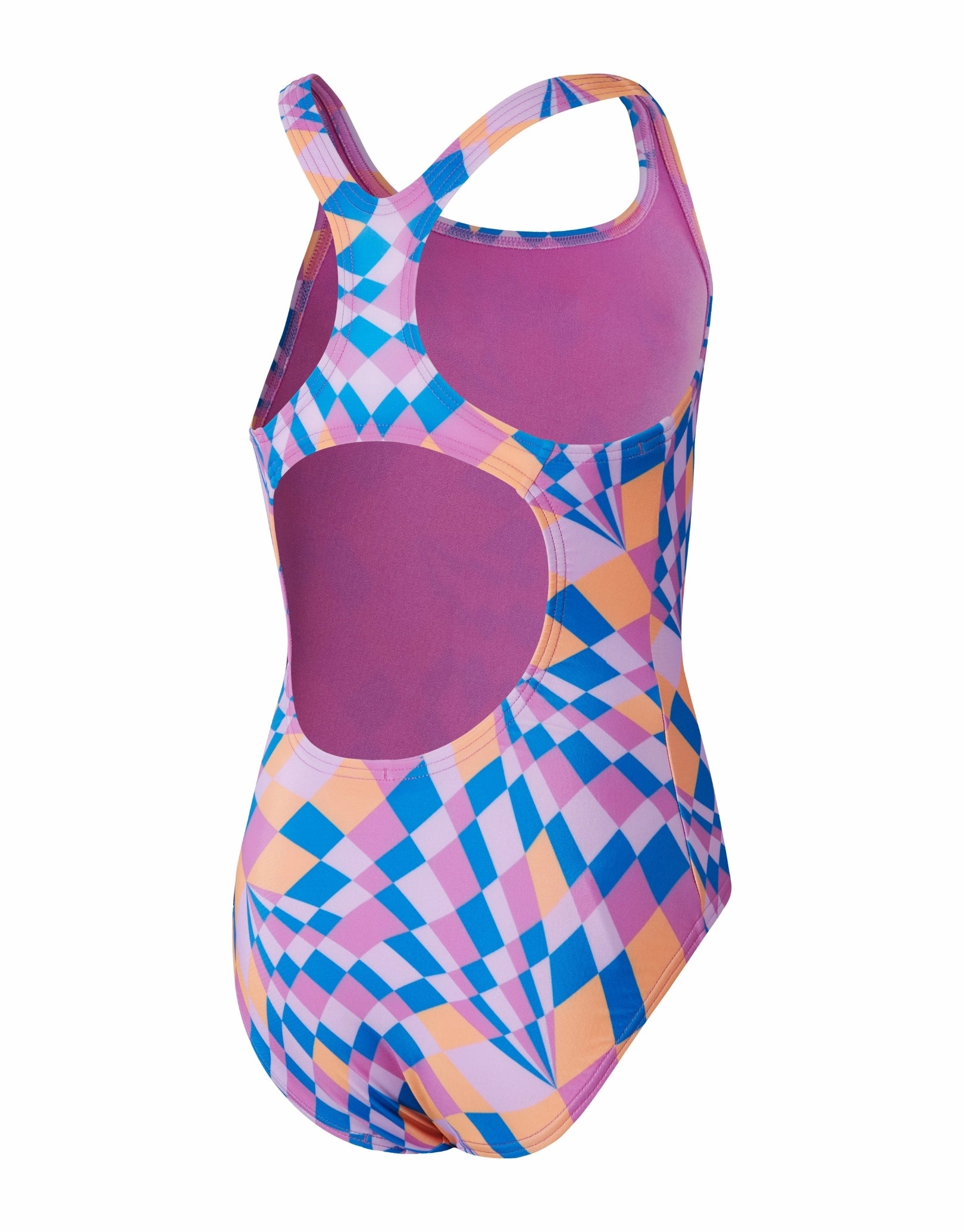 Girls Allover Medalist Swimsuit - Pink/Blue