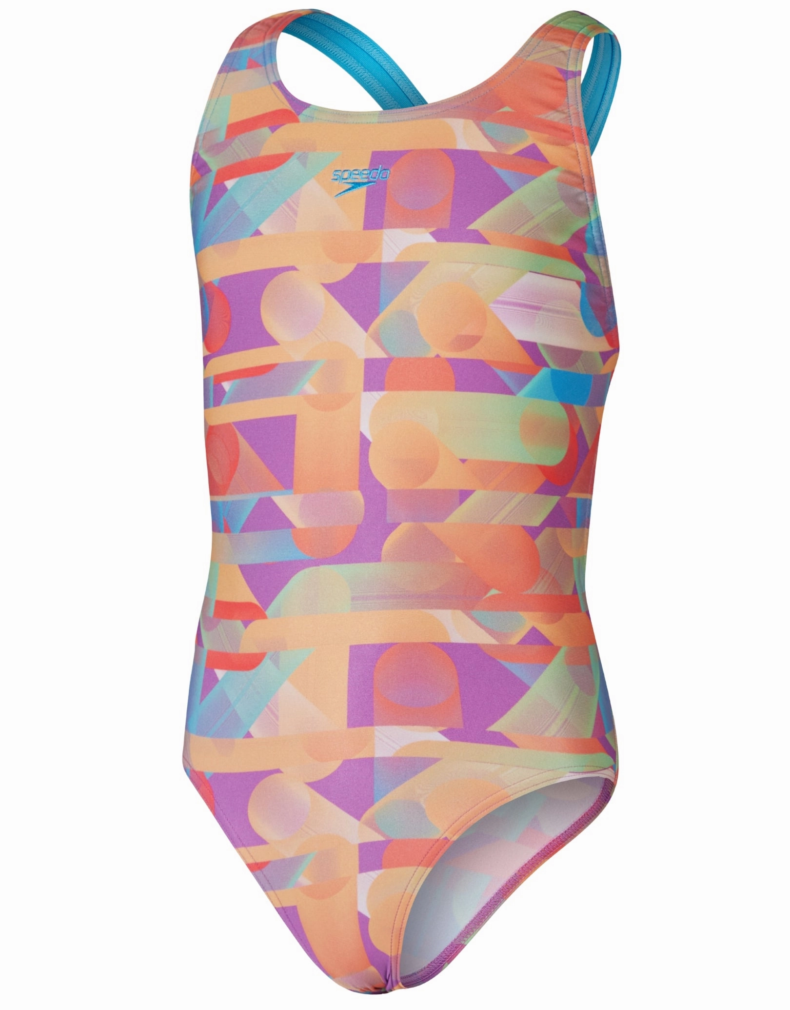 Girls Digital Allover Leaderback Swimsuit - Red/Orange speedo mens swimwear, speedo training swimsuits