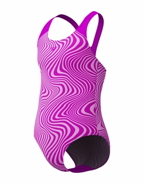 Girls Digital Allover Splashback Swimsuit - Pink speedo mens swimwear, speedo training swimsuits