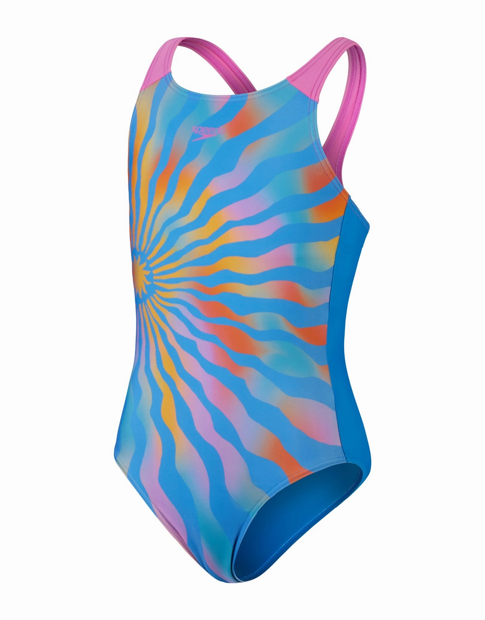 Girls Digital Placement Pulseback Swimsuit - Blue/Yellow speedo mens swimwear, speedo training swimsuits