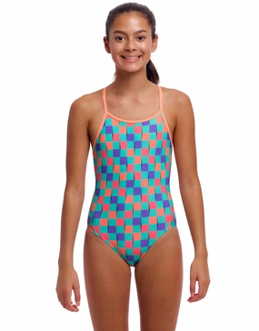 Girls Flip Flop Diamond Back Swimsuit - Multi funkita womens swimsuits, funkita colorful swimwear