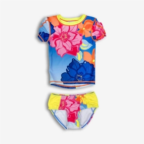Girls Floral Rash Guard Bikini Set stylish teen girl swimsuits, teen girls swimwear sets