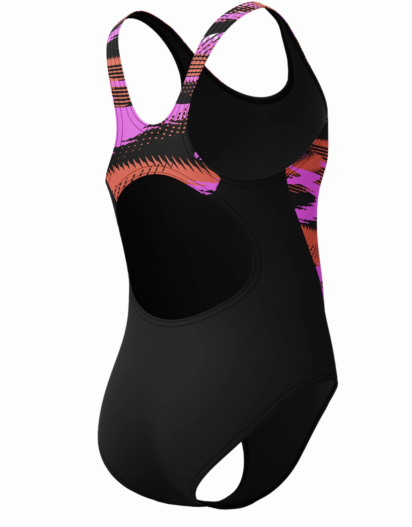 Girls HyberBoom Splice Muscleback Swimsuit - Black/Pink