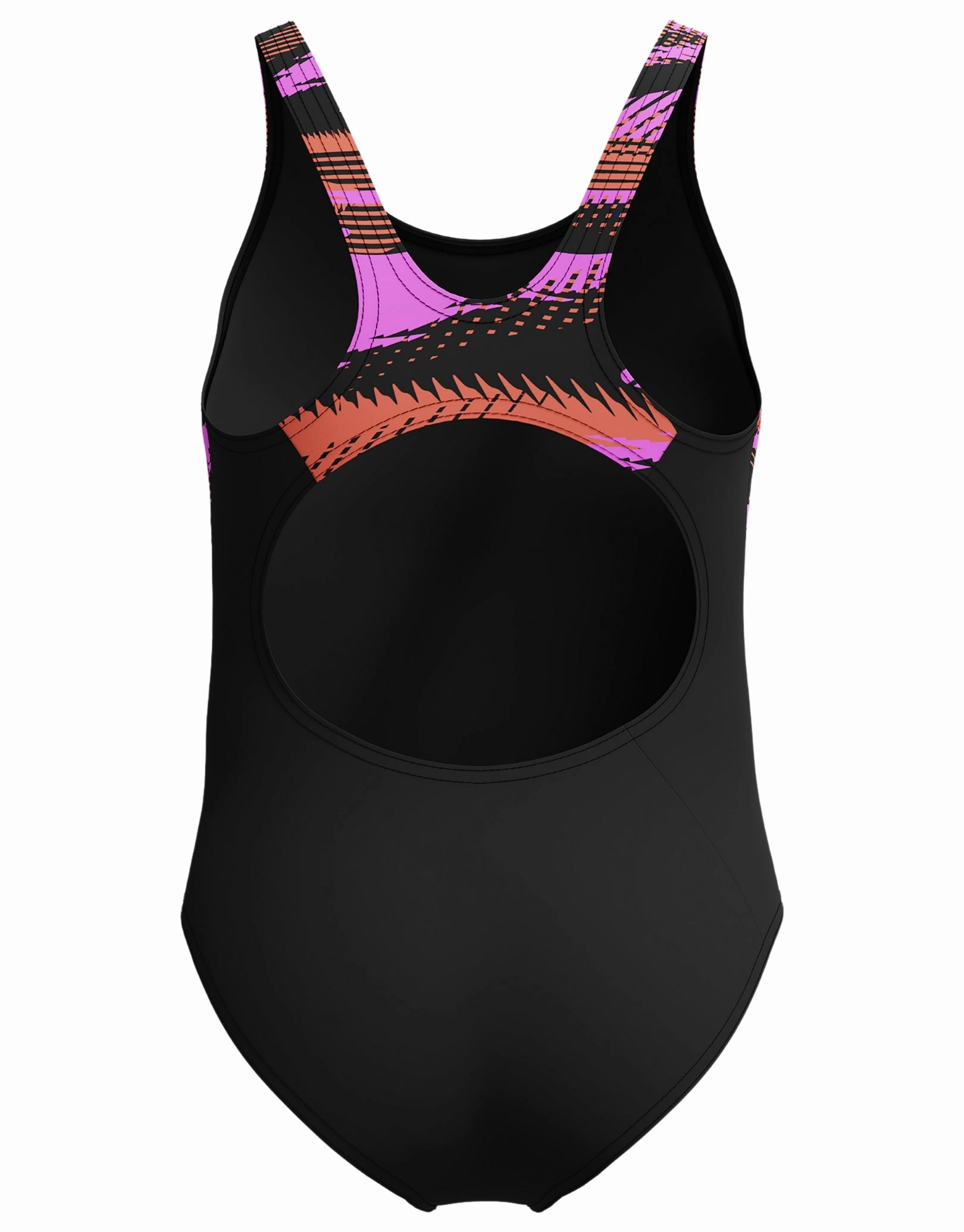 Girls HyberBoom Splice Muscleback Swimsuit - Black/Pink