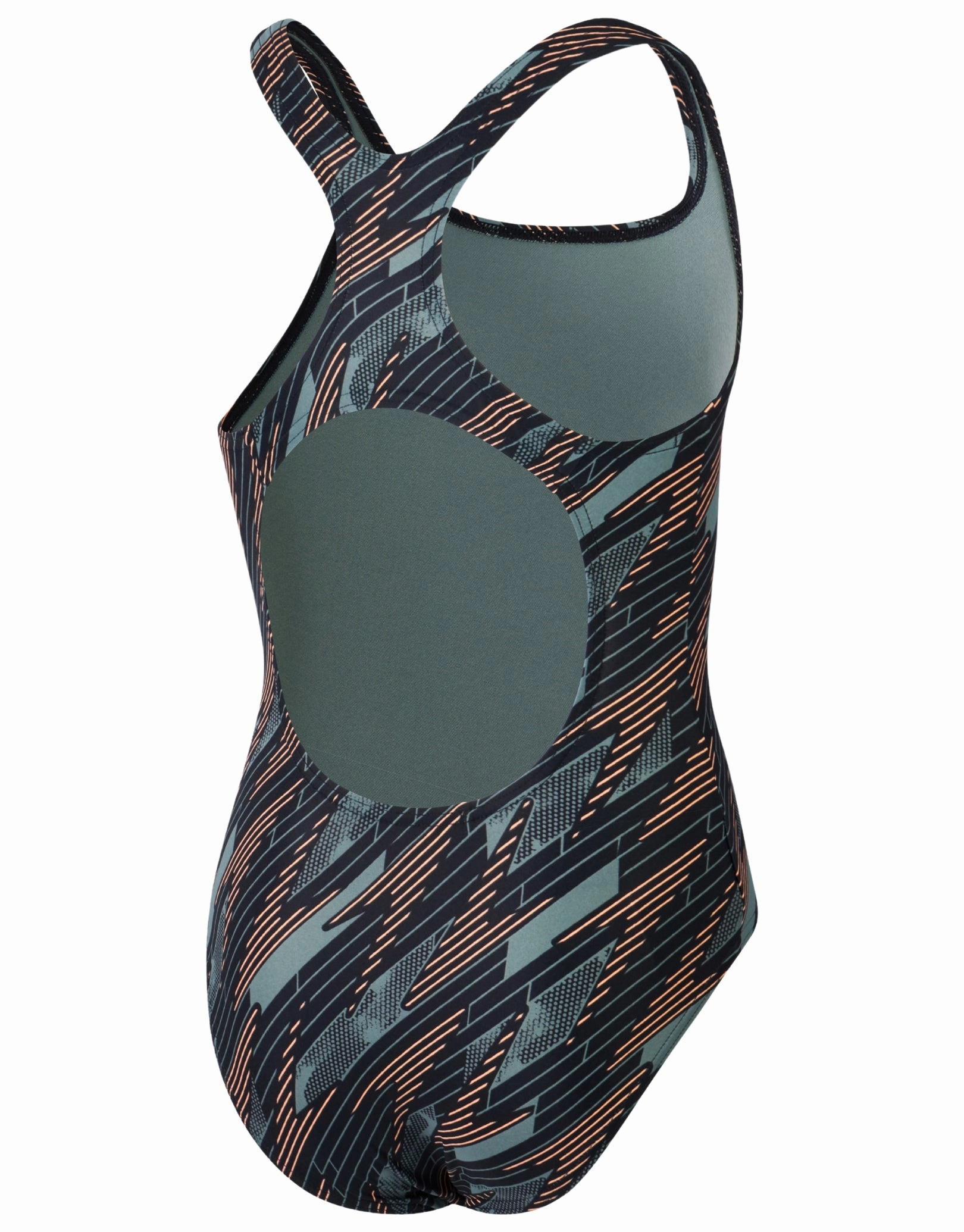 Girls Hyperboom Allover Medalist Swimsuit - Black/Green
