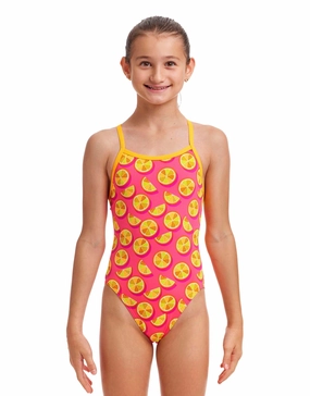 Girls Mark Spritz Single Strap Swimsuit - Pink/Yellow funkita womens swimsuits, funkita colorful swimwear