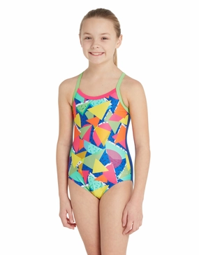 Girls Medley Rainbow Strikeback Swimsuit - Blue/Multi zoggs swimwear for women, zoggs goggles and swimsuits