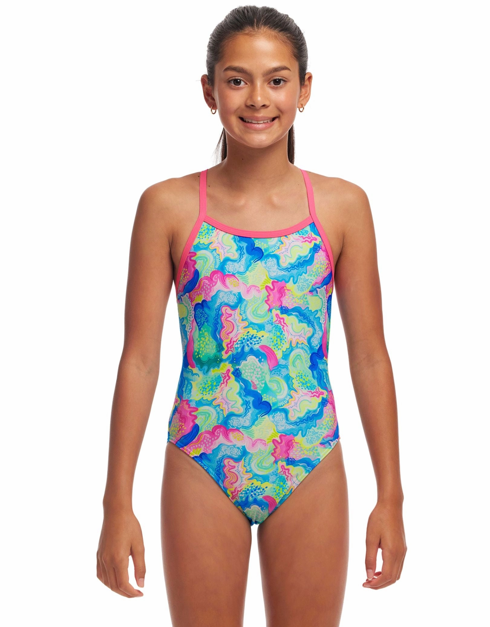Girls Olive Oily Single Strap Swimsuit - Multi funkita womens swimsuits, funkita colorful swimwear