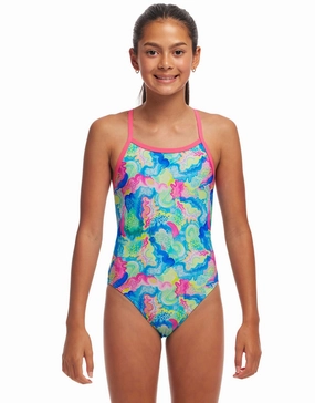 Girls Olive Oily Single Strap Swimsuit - Multi funkita womens swimsuits, funkita colorful swimwear