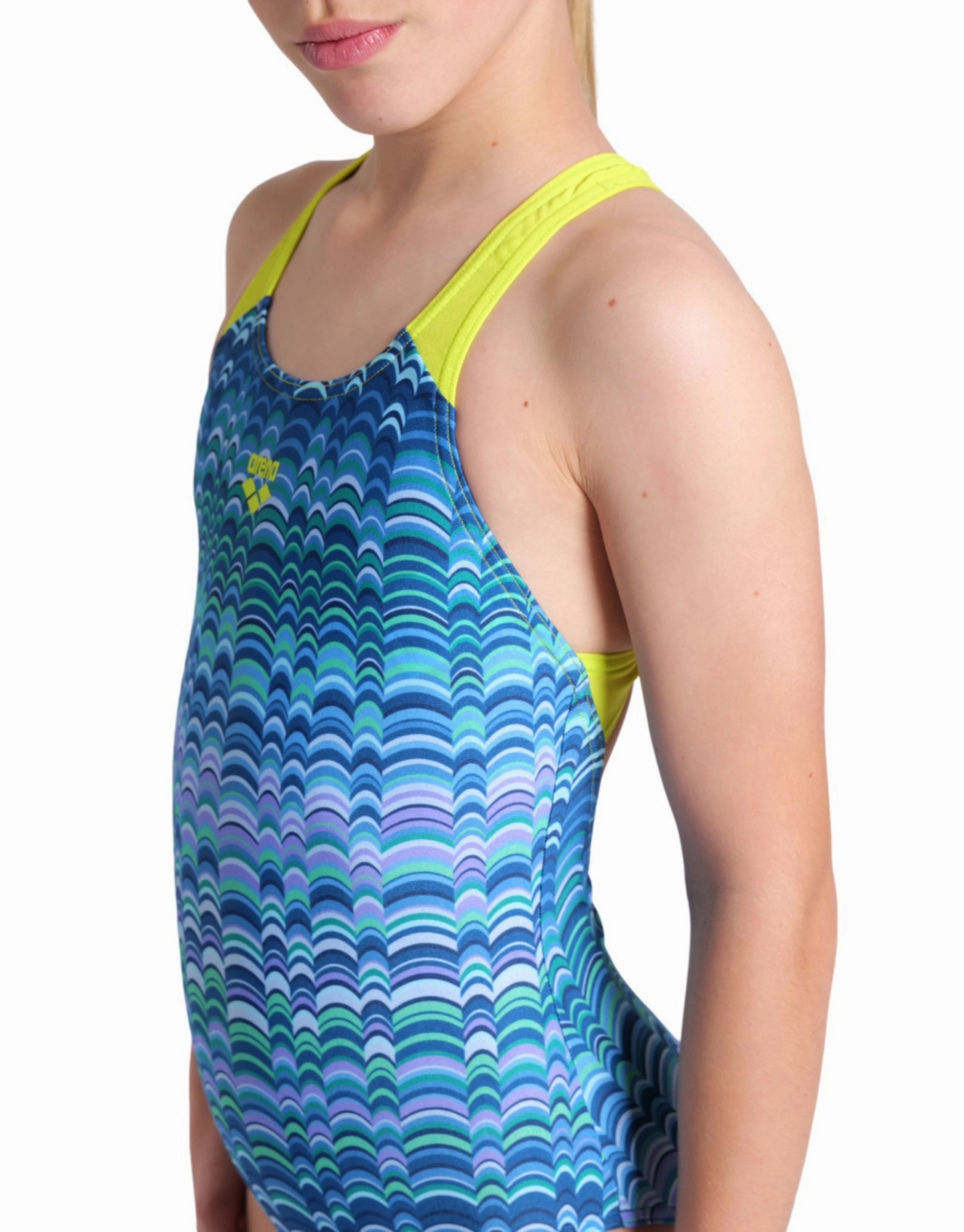 Girls Ondulation Pro Back Swimsuit - Navy/Green