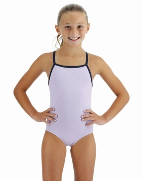 Girls Solid Durafast Elite Addy DiamondFit Swimsuit - Lavender tyr competition swimwear, tyr swimsuits for athletes