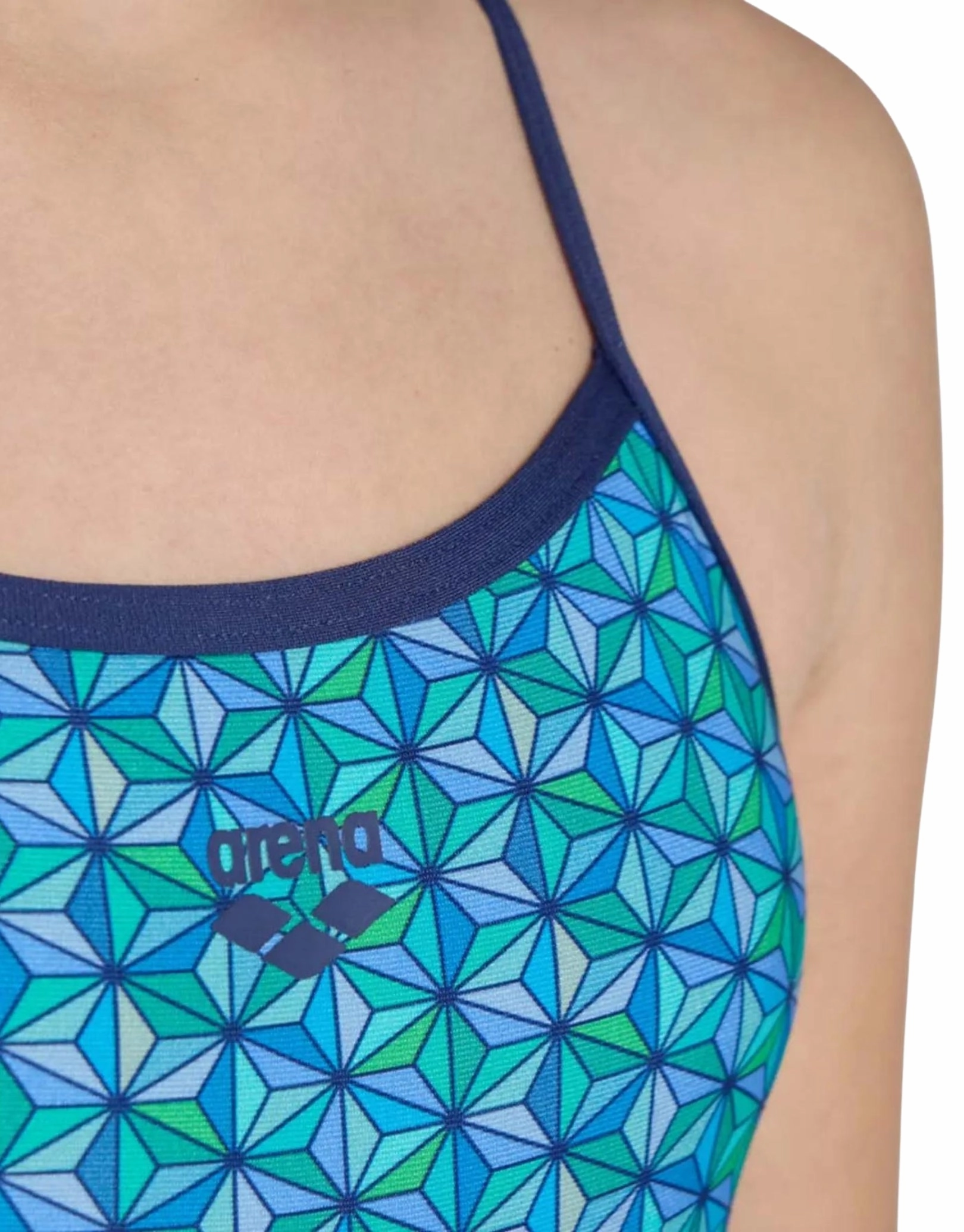 Girls Starfish Lightdrop Back Swimsuit - Navy/Turquoise/Multi