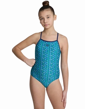 Girls Starfish Lightdrop Back Swimsuit - Navy/Turquoise/Multi arena swimwear for men, arena competitive swimsuits
