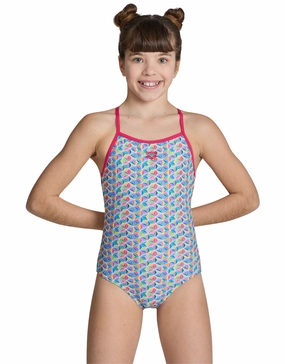Girls Starfish Lightdrop Back Swimsuit - Rose/Multi arena swimwear for men, arena competitive swimsuits