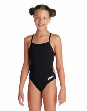 Girls Team Challenge Solid Swimsuit - Black/White arena swimwear for men, arena competitive swimsuits