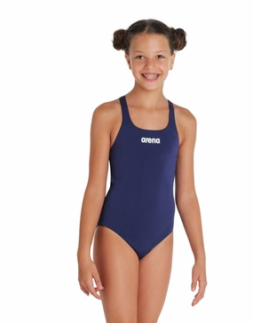Girls Team Swim Pro Solid Swimsuit - Navy/White arena swimwear for men, arena competitive swimsuits
