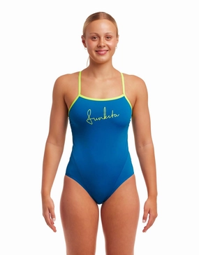 Glaciar Glam Single Strap Swimsuit - Blue minimalistic swimsuits women, sleek swimwear styles