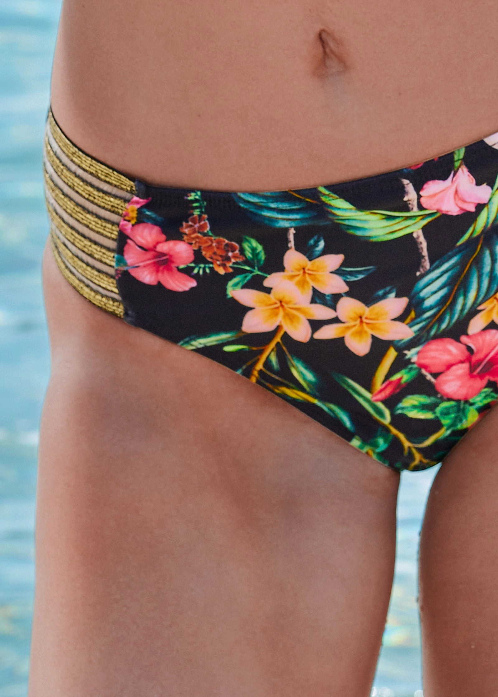 Glitter Elastic Bottom - Island Tropics