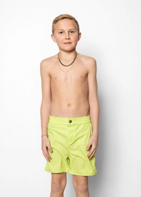 Glow Green | Youth Boardies boys summer swimwear, boys rash guard swim sets