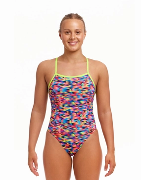Go Gammon Tie Me Tight Swimsuit - Multi funkita womens swimsuits, funkita colorful swimwear