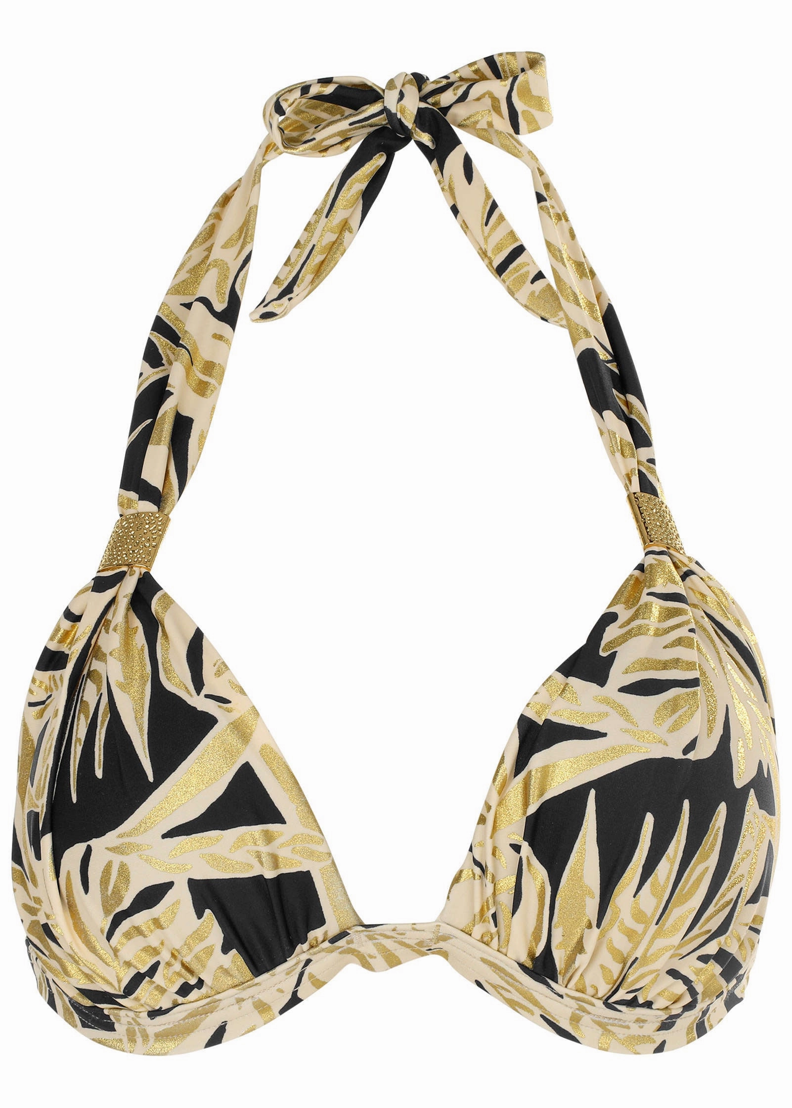 Goddess Push-Up Halter Top  - Tricolor Jungle