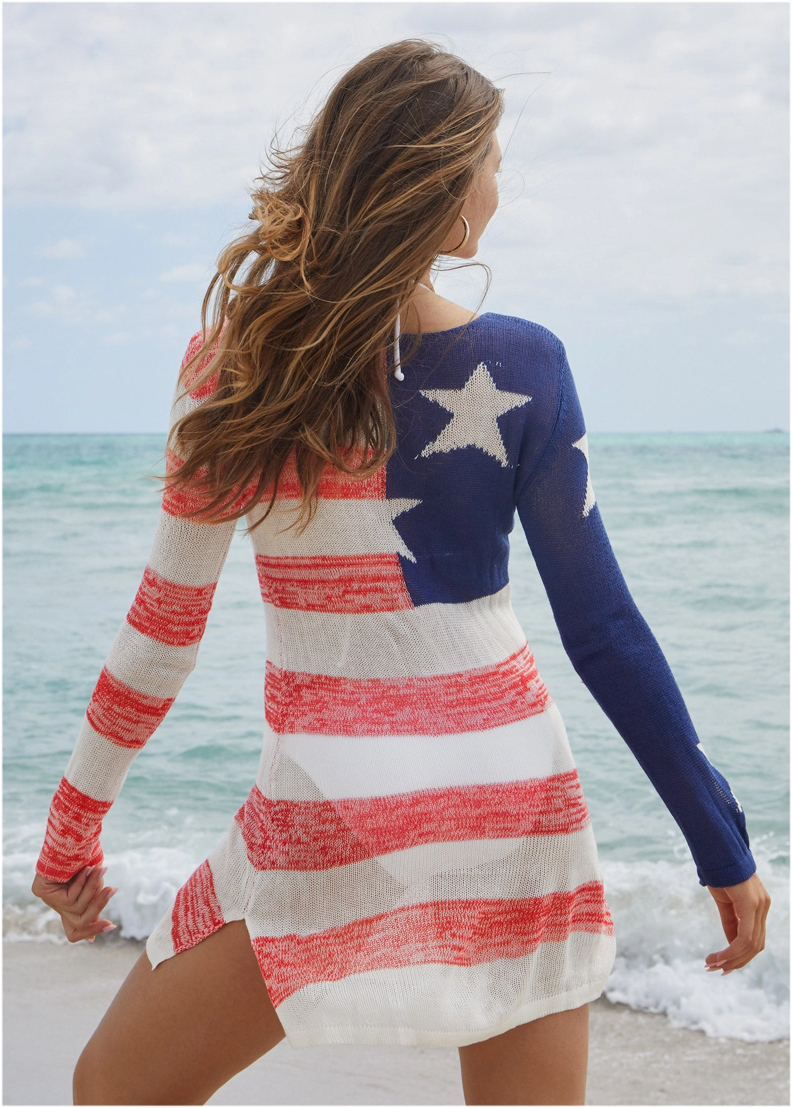 Graphic Knit Tunic Cover-Up - American Dream