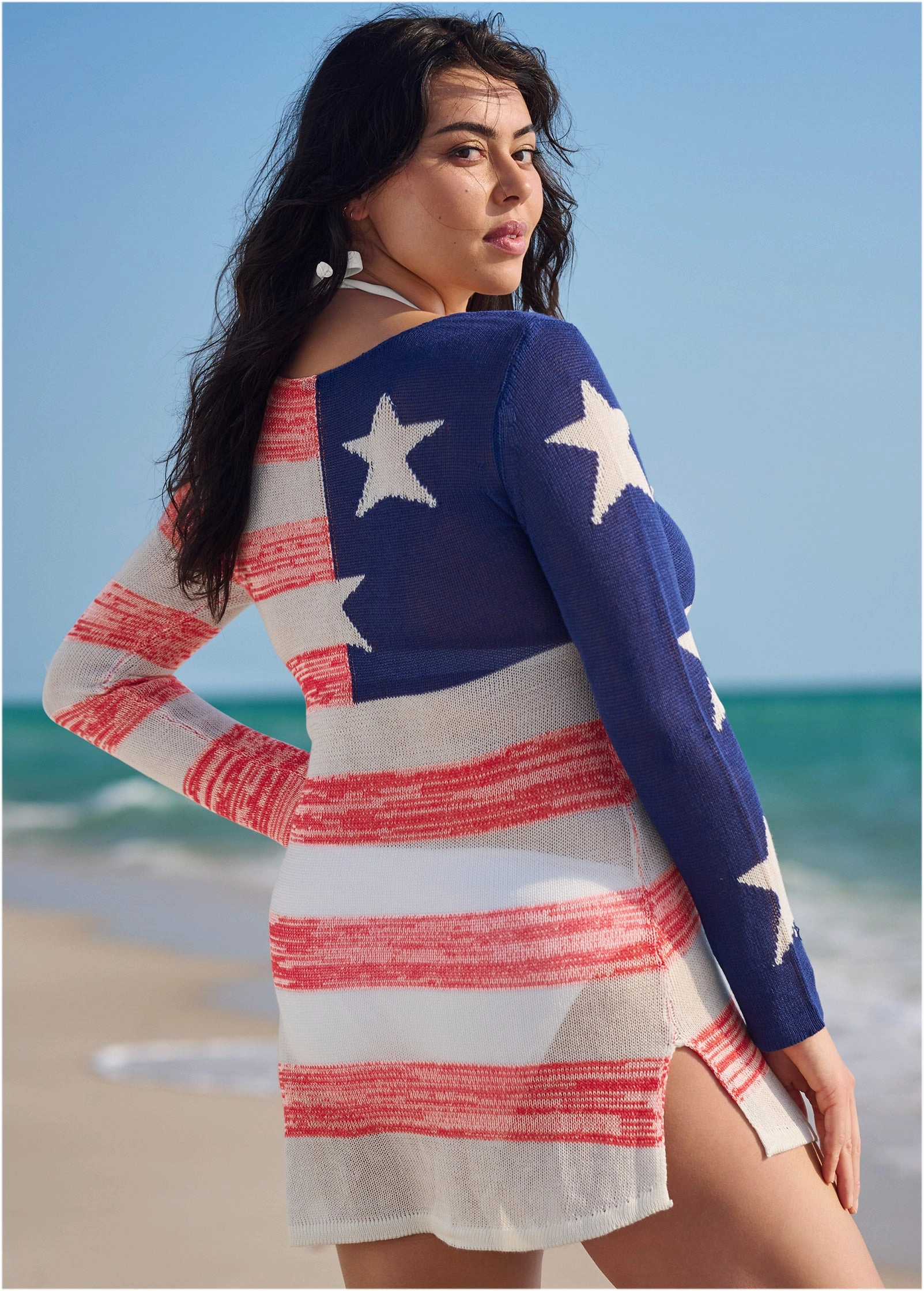 Graphic Knit Tunic Cover-Up - American Dream