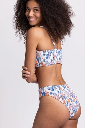 Hazel Smocked Bikini Bottom - Flora Tiki inclusive swimwear styles, all season swimwear options