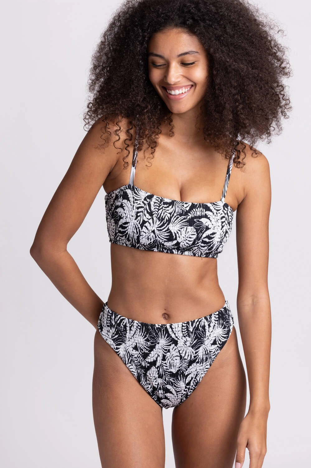 Hazel Smocked Bikini Bottom - Tropicana inclusive swimwear styles, all season swimwear options