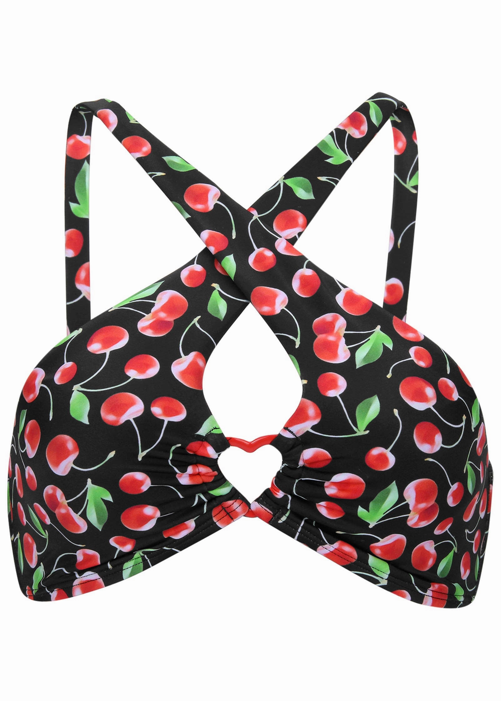 Heart Cross Halter Top - Very Cherry