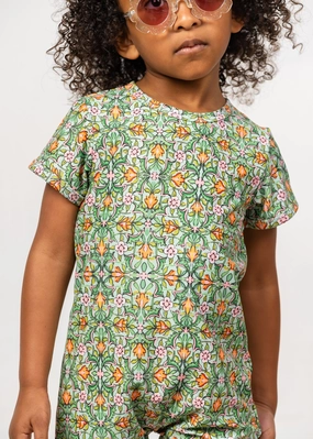 Heirloom Tulip | Baby Shorties Rashguard (Unisex) boys summer swimwear, boys rash guard swim sets