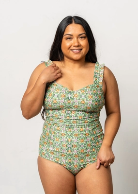 Heirloom Tulip | Extended High-Waisted Bottoms elastic waistband swim bottoms, mix-and-match bikini bottoms