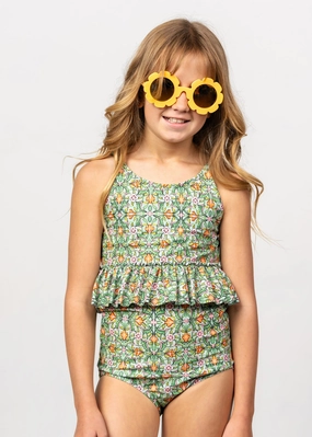 Heirloom Tulip | Youth Bow Bottoms girls full coverage swimwear, kids swimwear for pool
