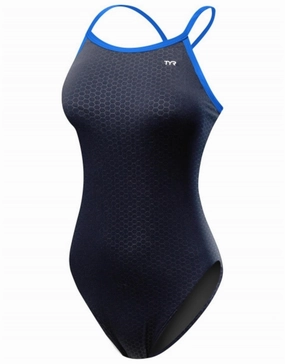 HEXA Durafast Elite Diamondfit Swimsuit - Black/Blue tyr competition swimwear, tyr swimsuits for athletes