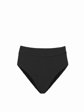 Hi Leg Hi Waist Bottom In Black Texture fashionable beach swimwear, modern womens bikinis