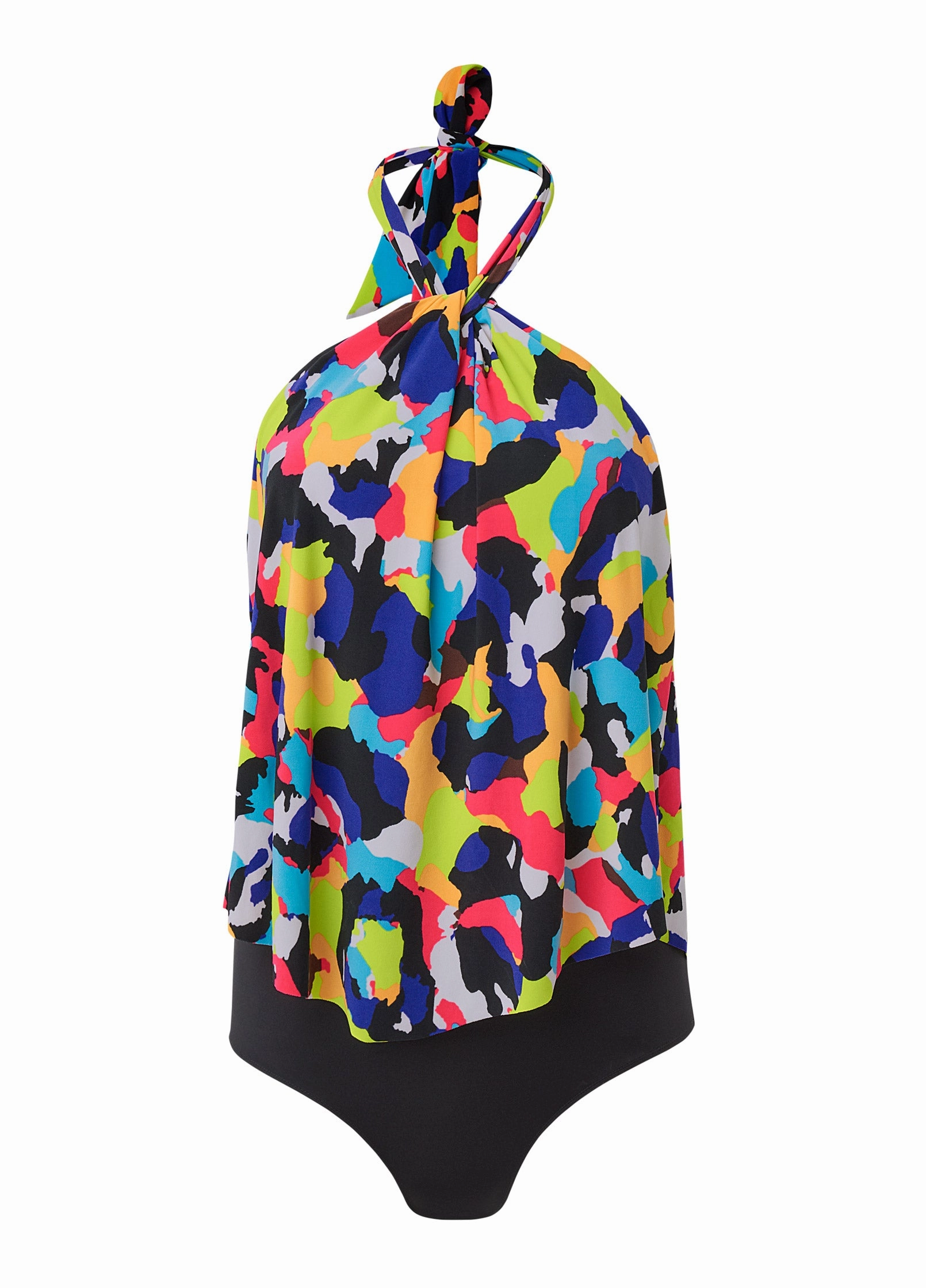 High Neck Flounce One-Piece - Pretty Woman