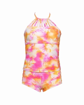 HOBIE Color High-Neck Tankini 2c Swim Set cute swimsuits for teen girls, modest teen swimwear